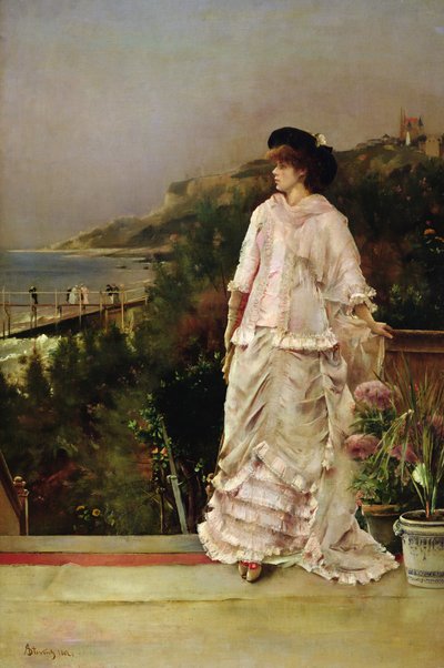 Woman on a Terrace, 1882 by Alfred Emile Stevens